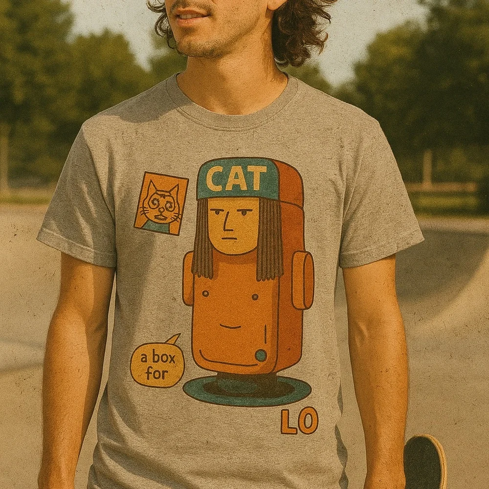 Gray Cat Graphic T-Shirt